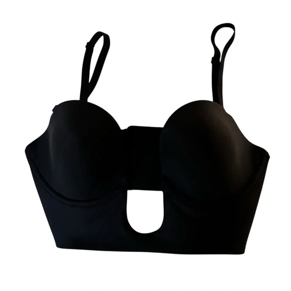 SKIMS Deep Plunge Shapewear Bra Onyx XS - Picture 2 of 7